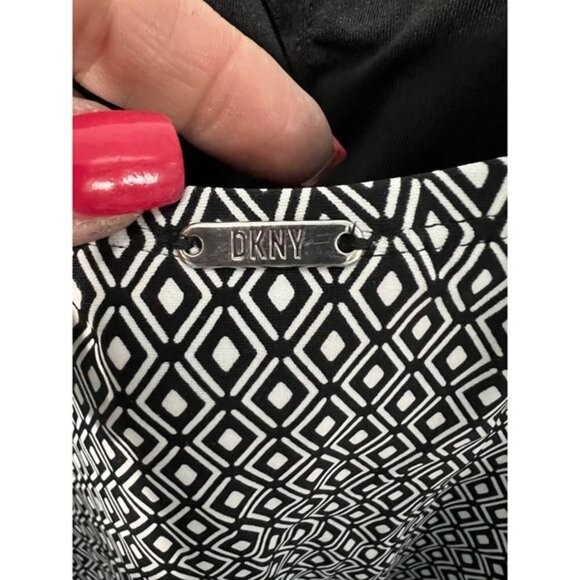 DKNY Black and White One Piece Swim Suit Size Medium - Picture 3 of 5